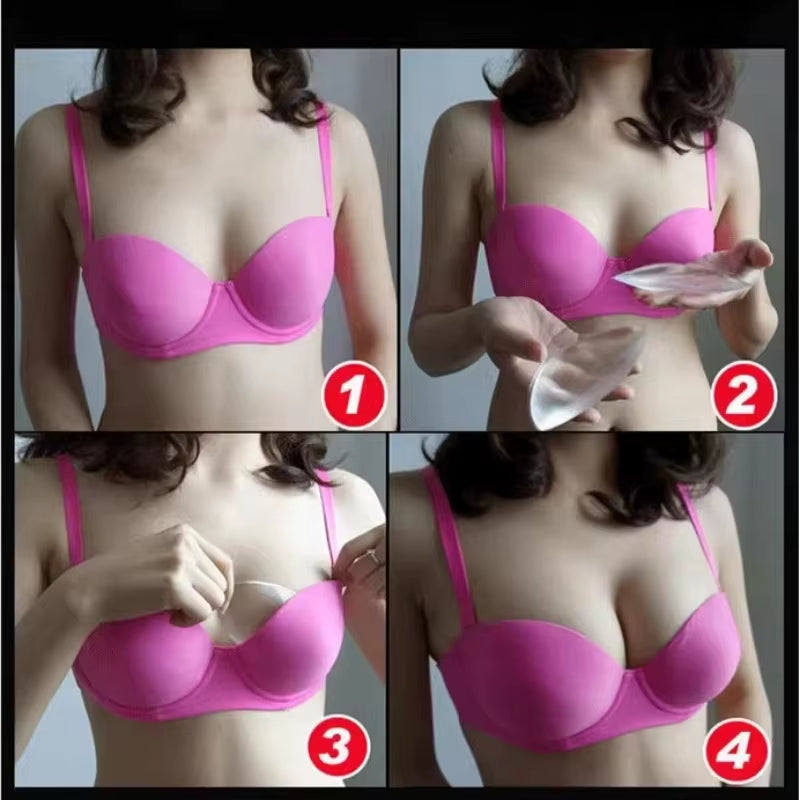 Silicone Push-Up Bra Inserts (2pcs) – Thicker Pads & Nipple Covers