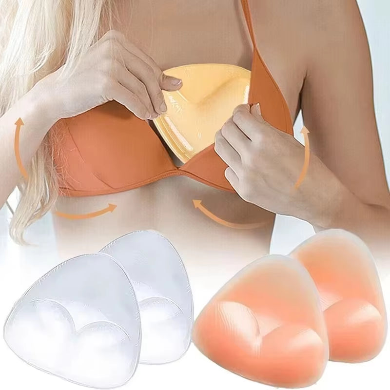 Silicone Push-Up Bra Inserts (2pcs) – Thicker Pads & Nipple Covers